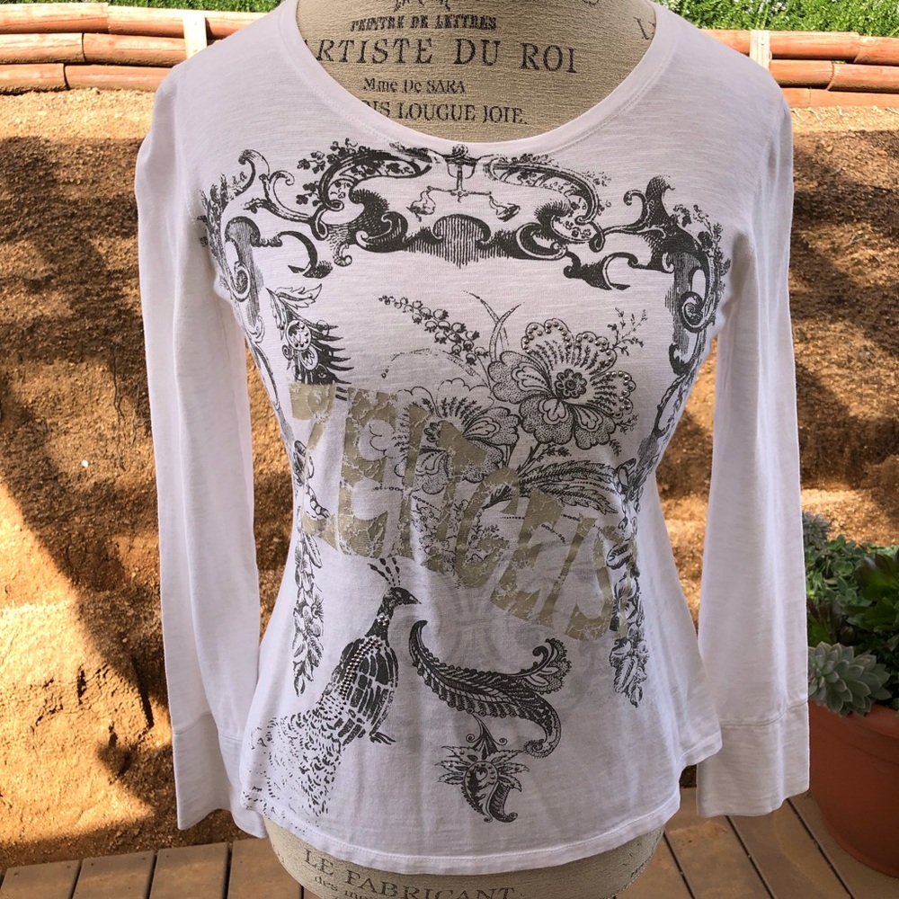 Marc Aurel Exquisite Puffy White Graffic T-Shirt